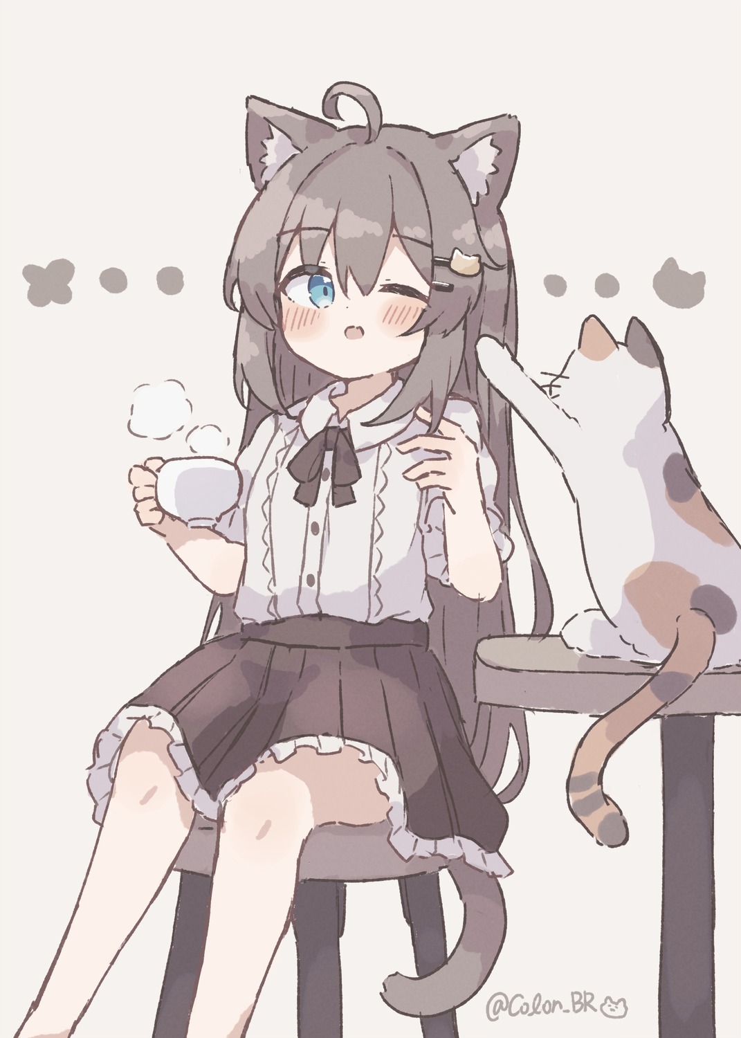 animal_ears, colon_br, neko, nekomimi, tail