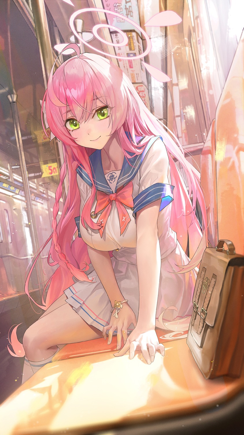 blue_archive, halo, seifuku, ttk_(kirinottk), urawa_hanako