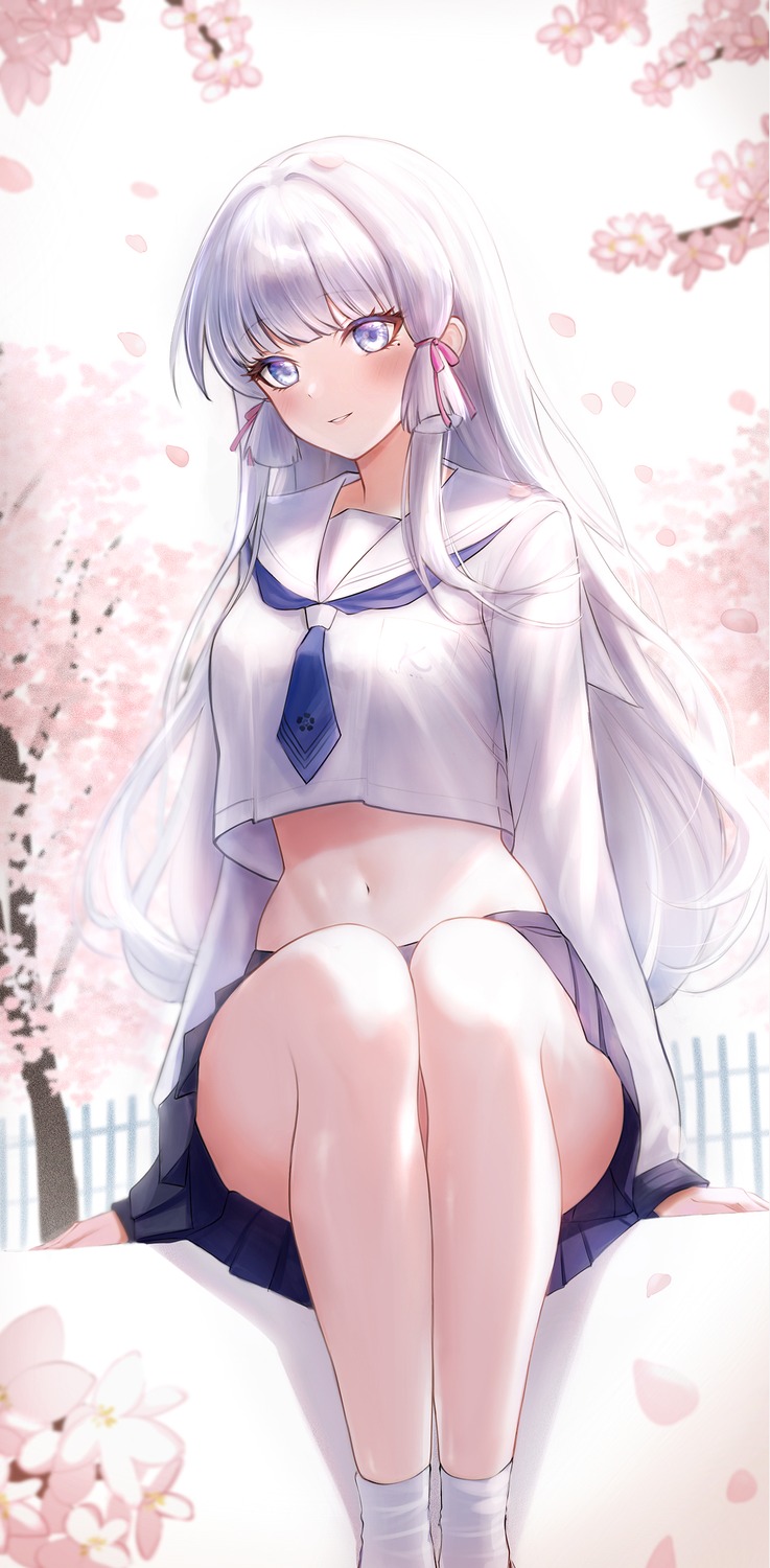 genshin_impact, kamisato_ayaka, seifuku, sheng_zhidou