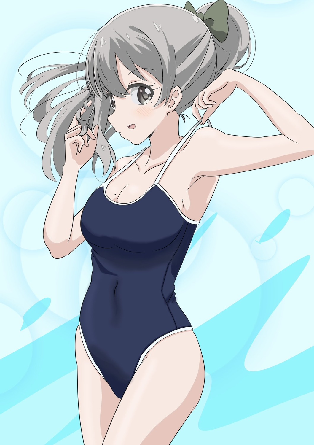 cleavage, koisuru_asteroid, morino_mari, qb46311027, school_swimsuit, swimsuits