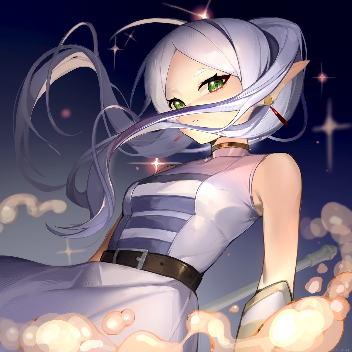 cool_est, dress, elf, frieren, pointy_ears, sousou_no_frieren