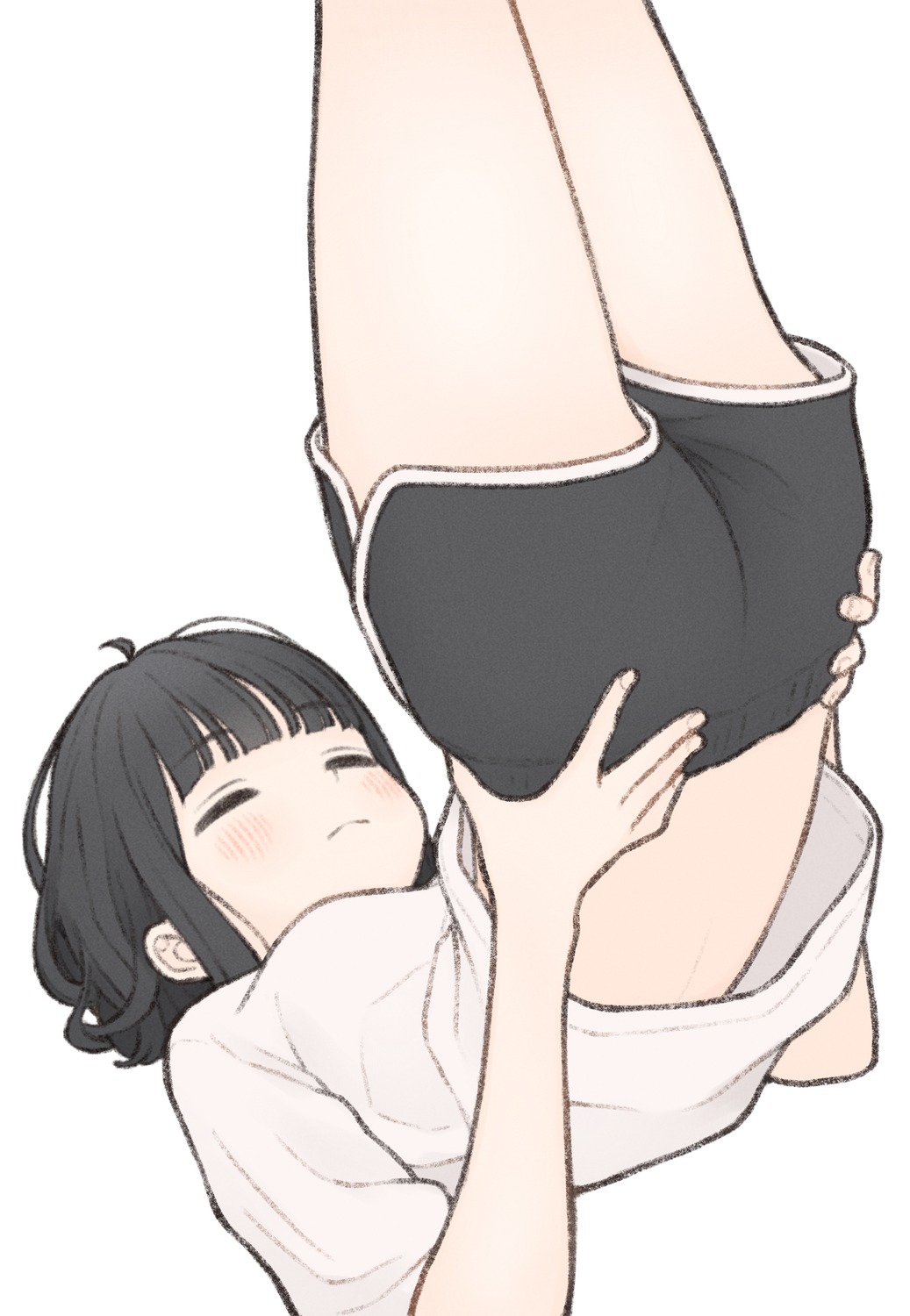 ass, issakawaguchi, shirt_lift