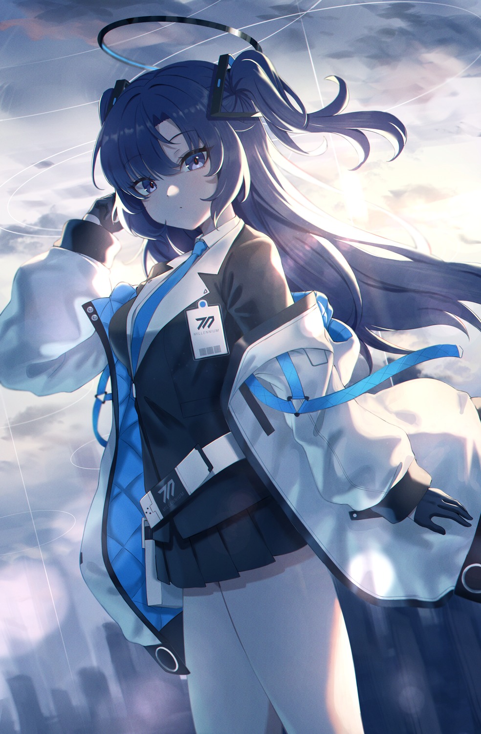 akazaki_yukino, blue_archive, halo, hayase_yuuka, seifuku