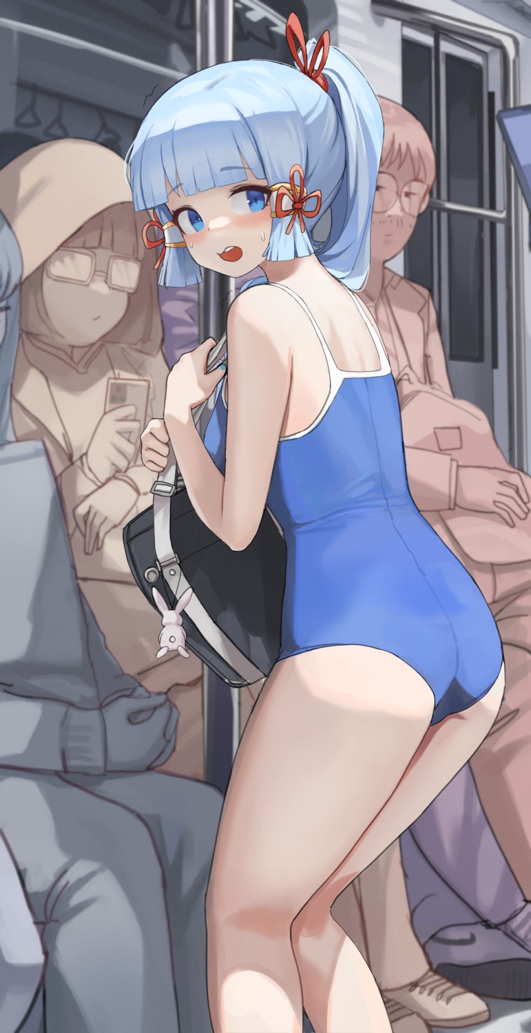 ass, dolri, genshin_impact, kamisato_ayaka, megane, school_swimsuit, swimsuits