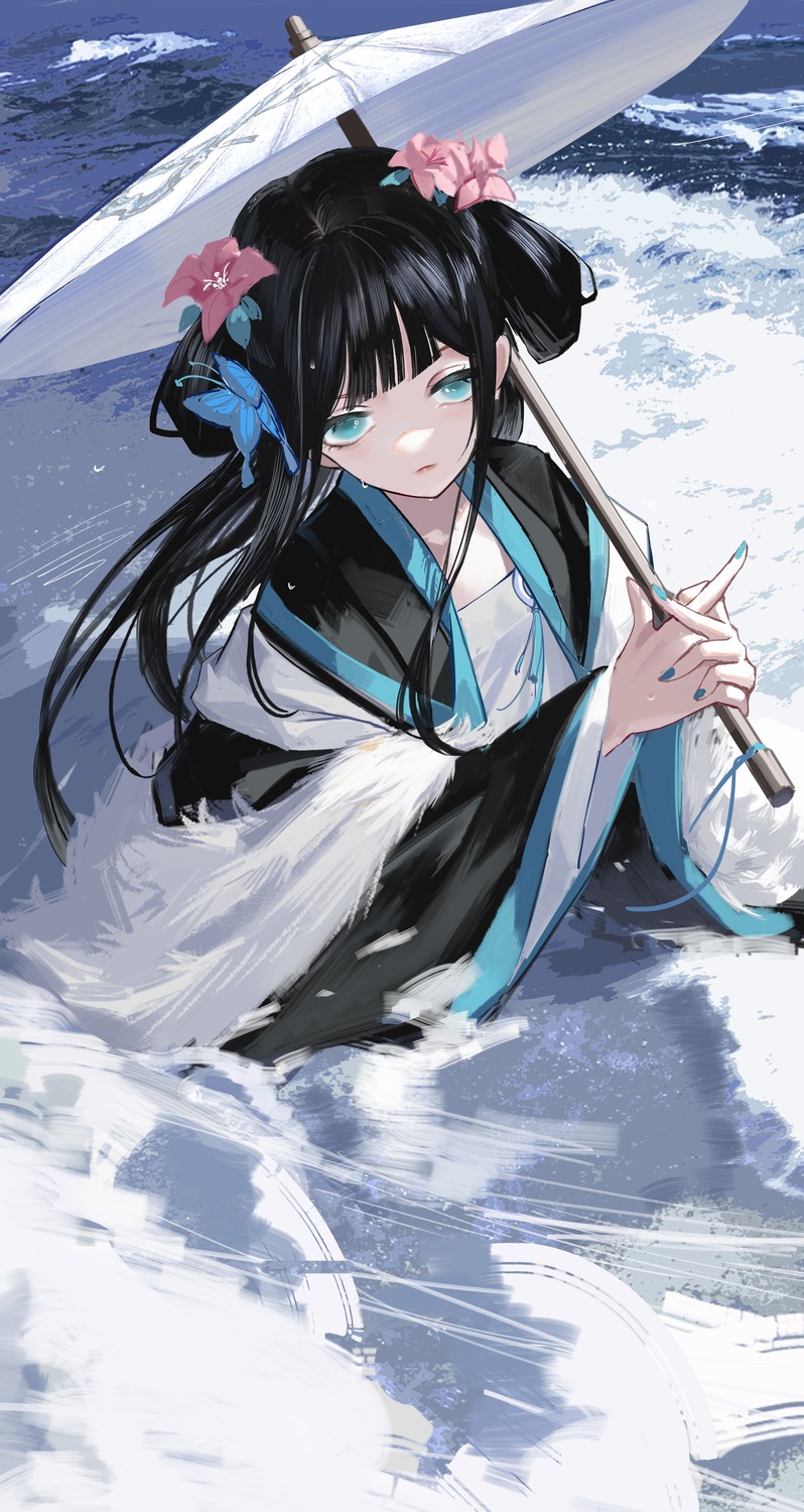 asian_clothes, qianqiu_wanxia, umbrella, wet