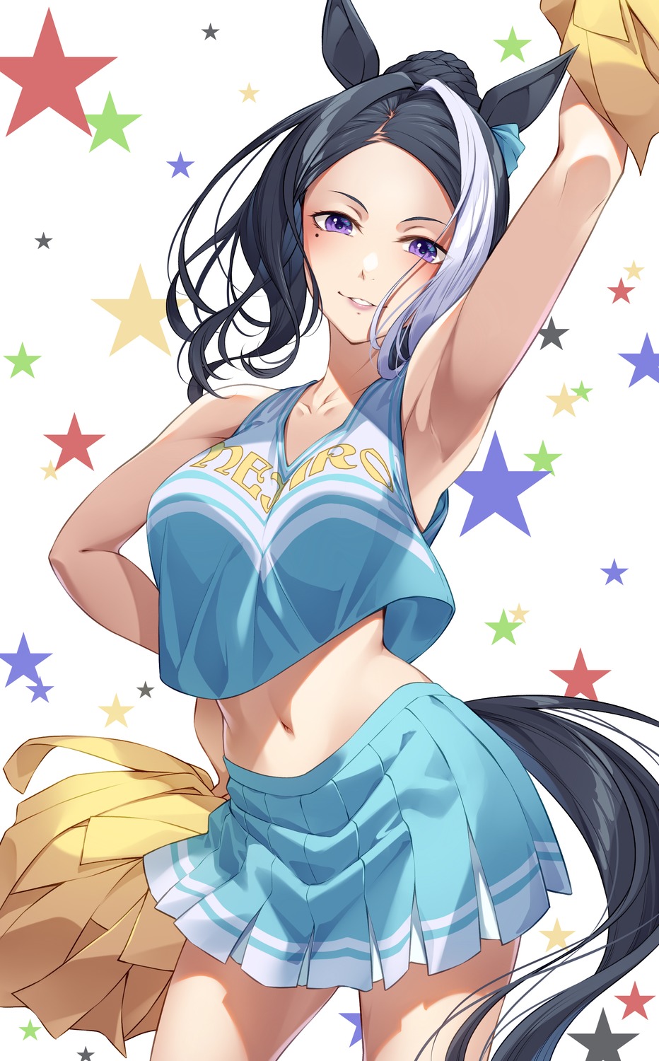 animal_ears, cheerleader, mejiro_ramonu_(umamusume), mukunokino_isshiki, tail, uma_musume_pretty_derby