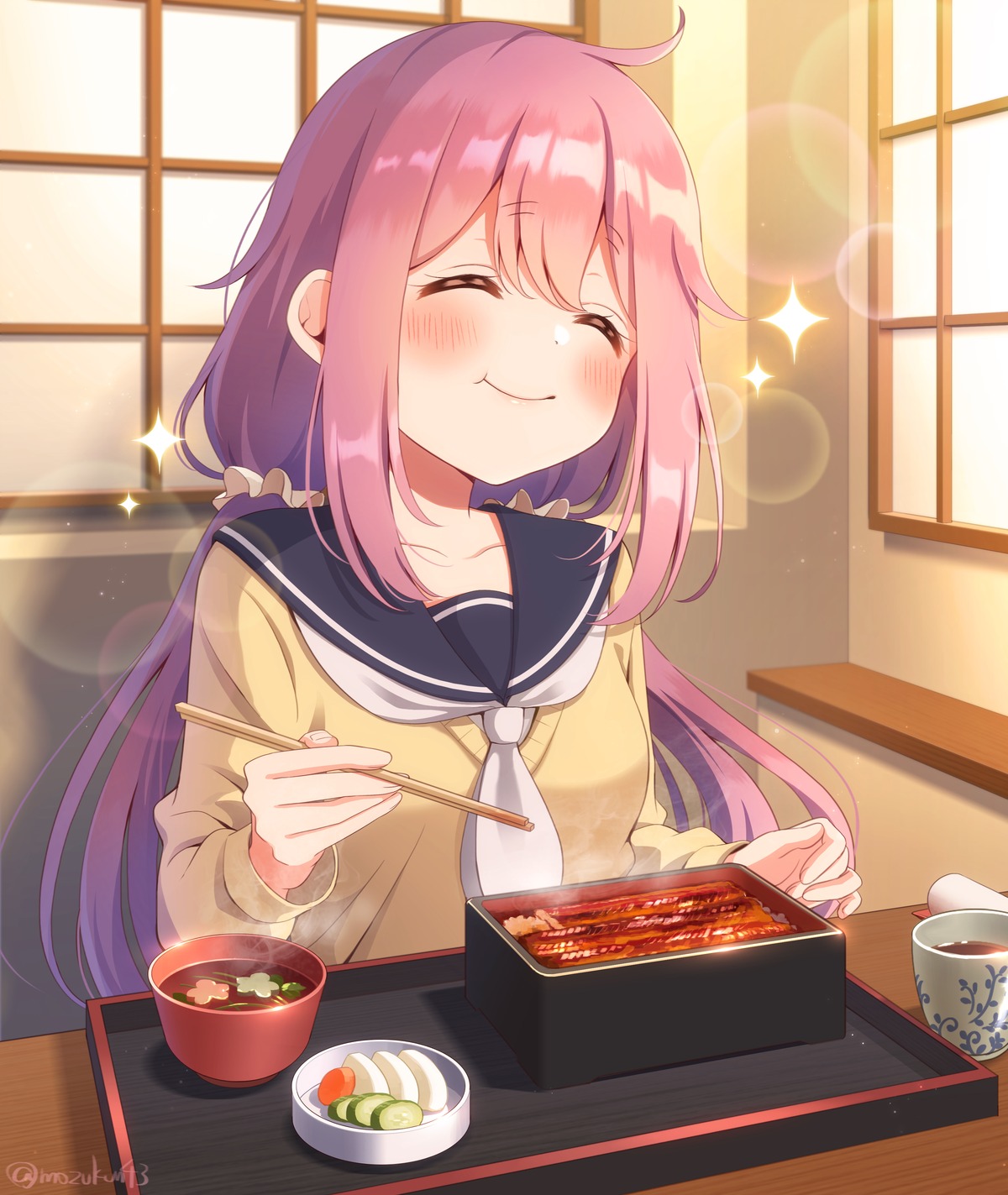 kagamihara_nadeshiko, mozukun43, seifuku, sweater, yurucamp