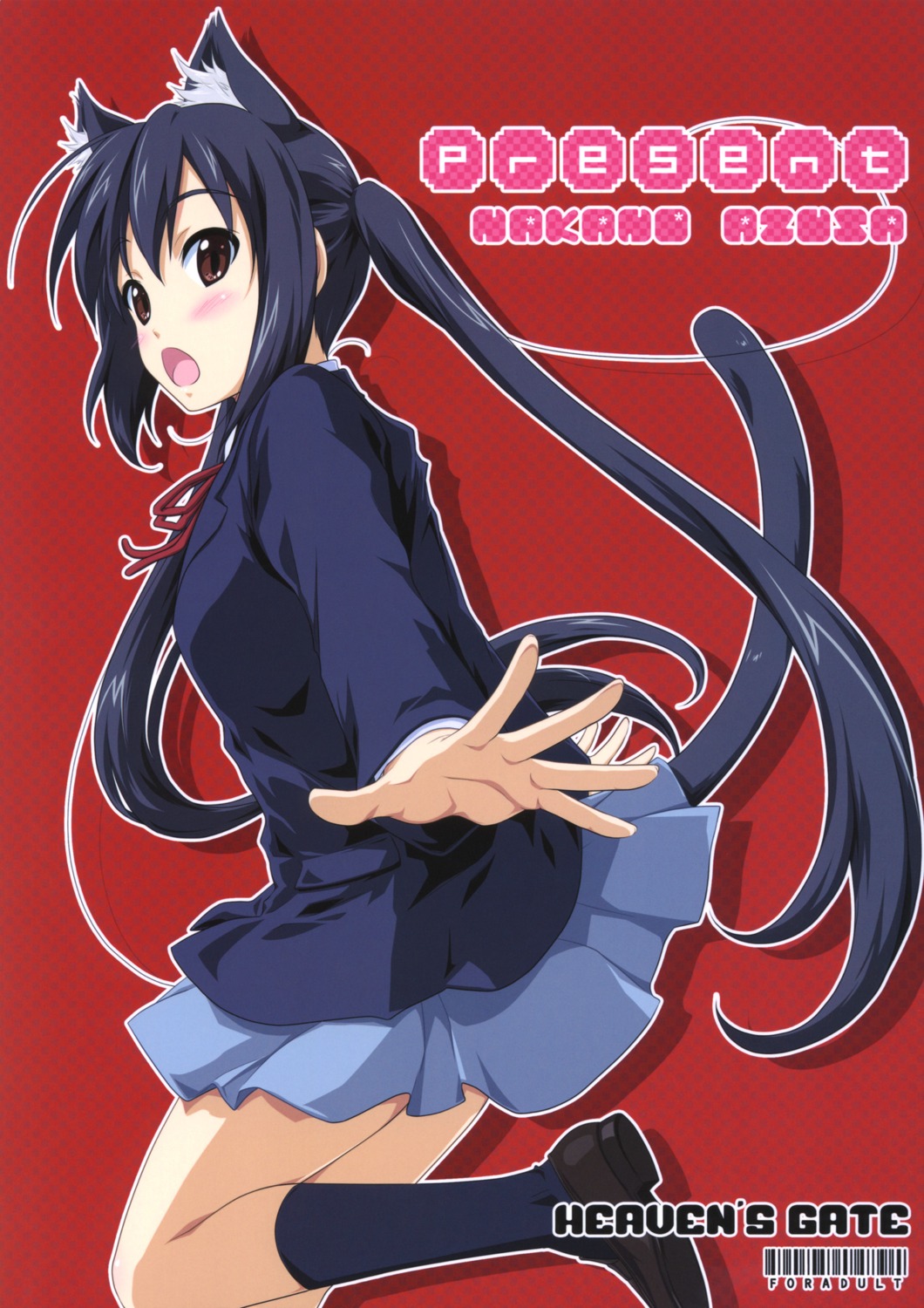 andou_tomoya, animal_ears, heaven's_gate, k-on!, nakano_azusa, nekomimi, seifuku