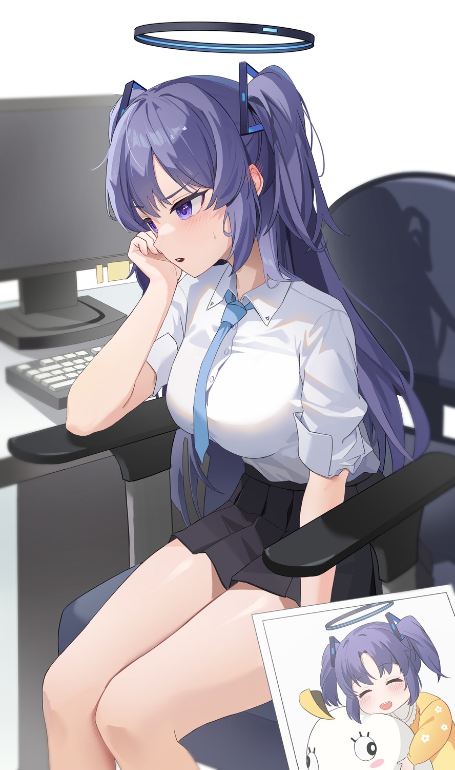 blue_archive, halo, hayase_yuuka, jbell, seifuku