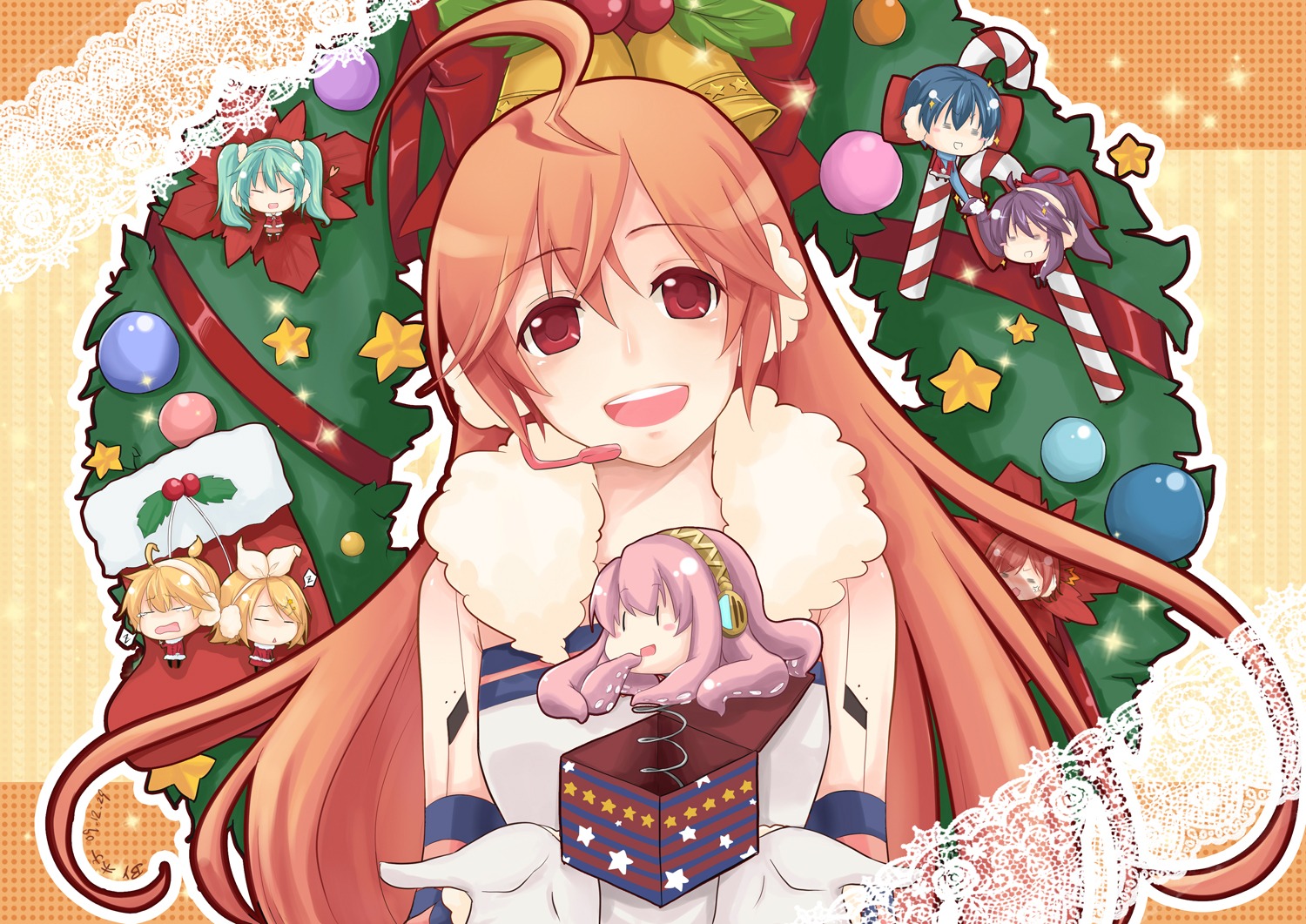 akumas001, christmas, hatsune_miku, kagamine_len, kagamine_rin, kaito, kamui_gakupo, meiko