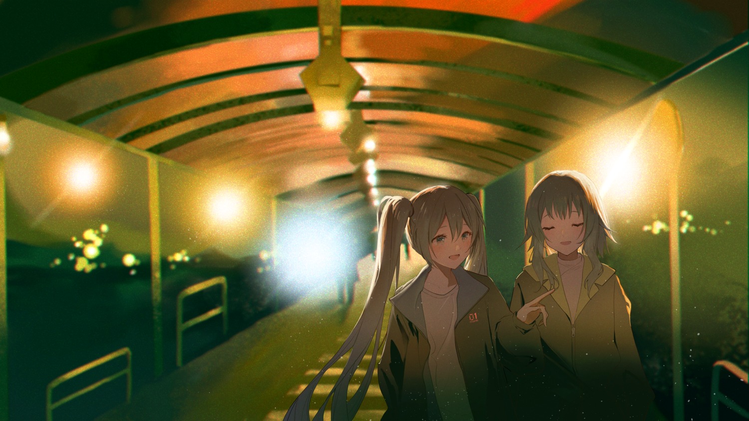 gumi, hatsune_miku, vocaloid, yurun_(yurun_ume)
