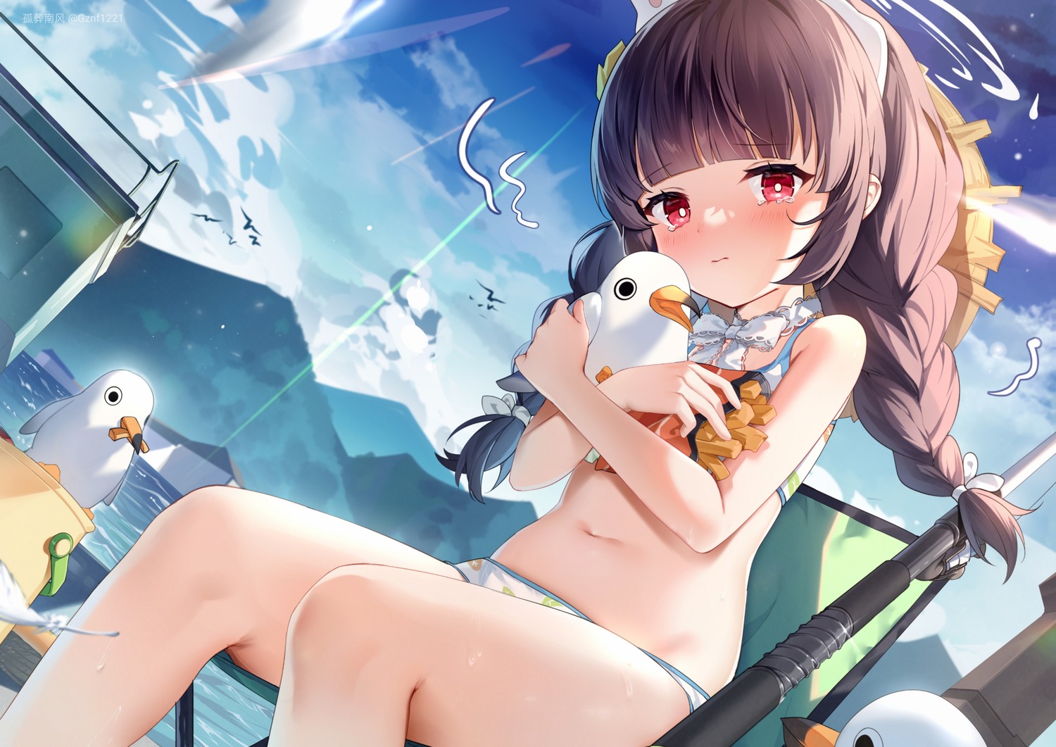 bikini, blue_archive, gun, guzangnanfeng, halo, kasumizawa_miyu, swimsuits