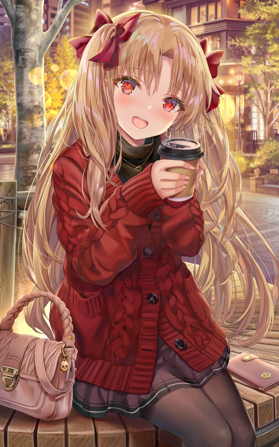 ereshkigal_(fate), fate/grand_order, pantyhose, sweater, torino_akua