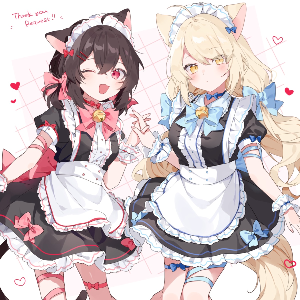 animal_ears, cream_(kkyuang), garter, maid, mary_(kkyuang), mokyuko, nekomimi, tail