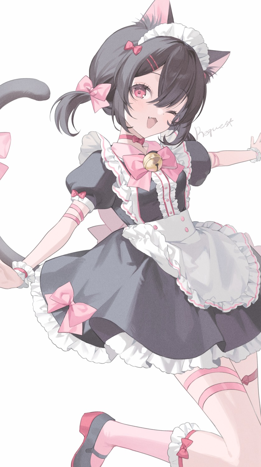 animal_ears, garter, juju_(jelly_fever), maid, mary_(kkyuang), nekomimi, tail, waitress