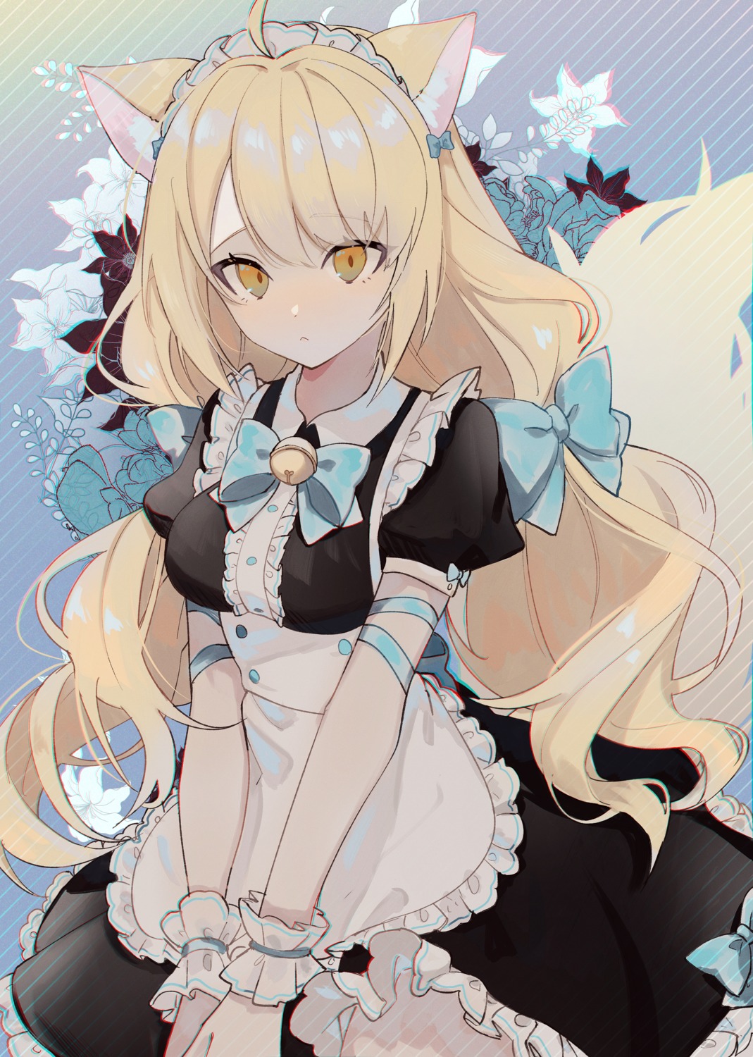 animal_ears, cream_(kkyuang), maid, nakaba_(mode), nekomimi, tail, waitress