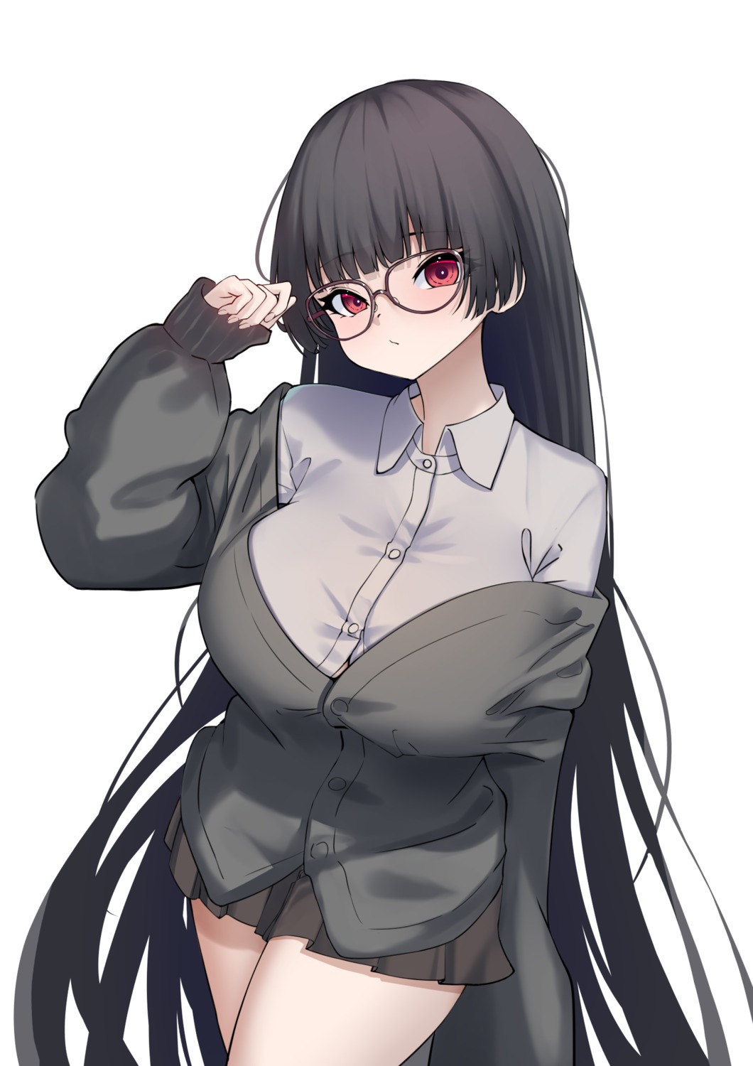 defaultkavy, megane, seifuku, sweater