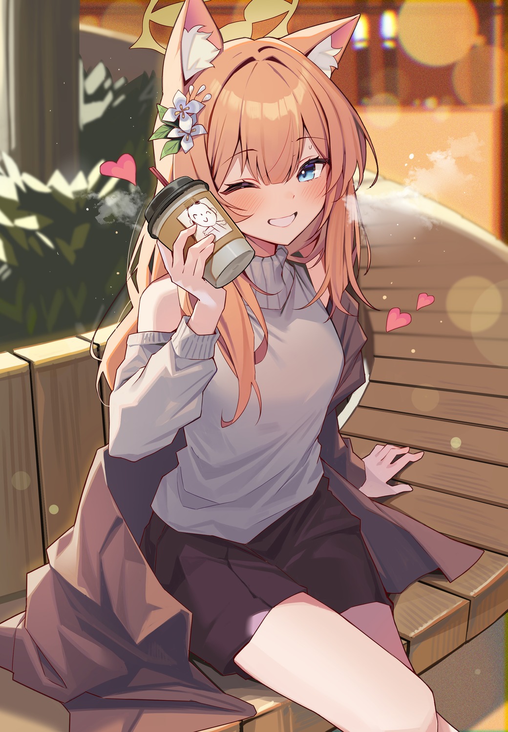 animal_ears, blue_archive, halo, iochi_mari, kurobi_(netisz), nekomimi, sweater