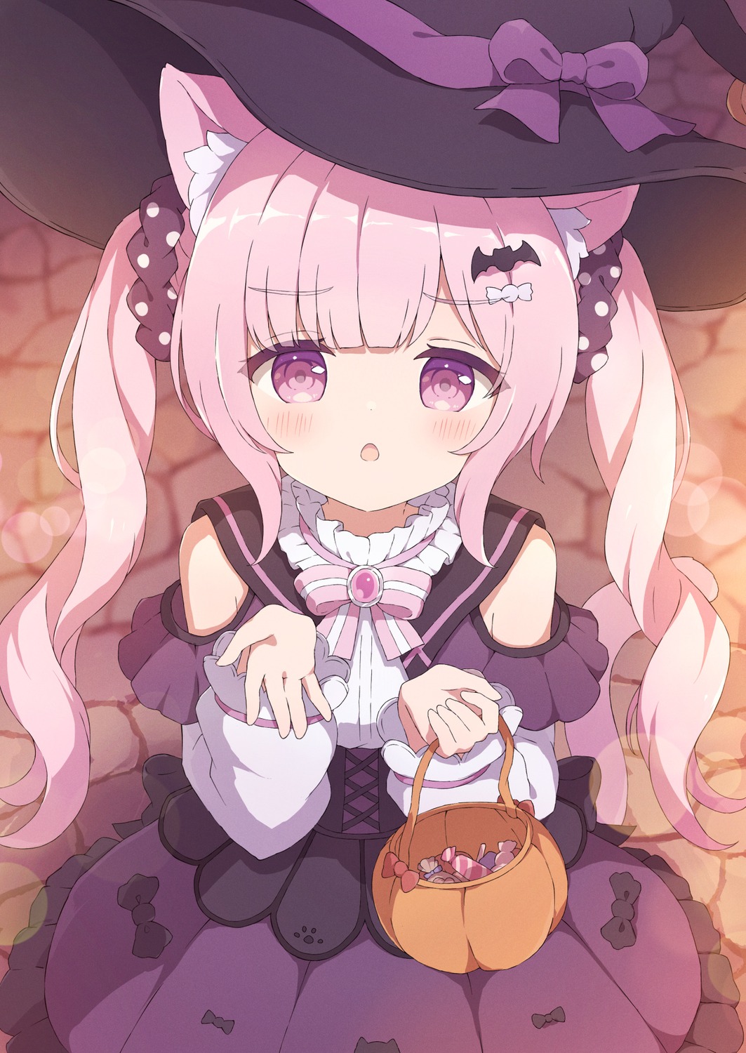 animal_ears, halloween, nekomimi, tail, tyakomes, witch