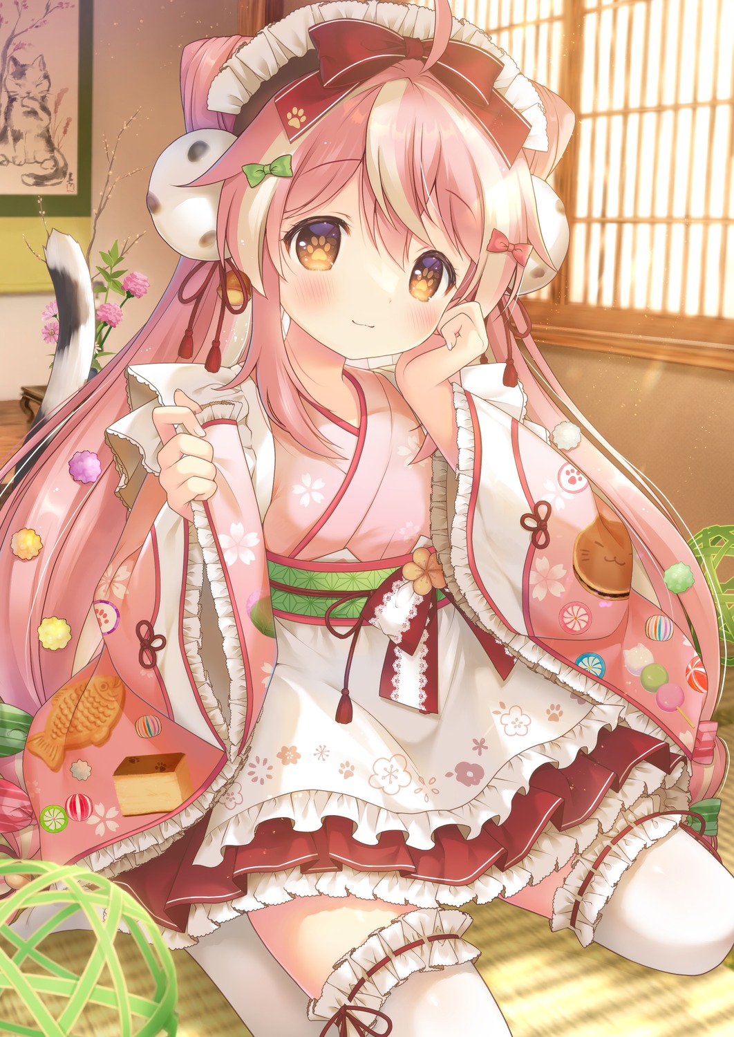 kemamire, lolita_fashion, maid, tail, thighhighs, wa_maid
