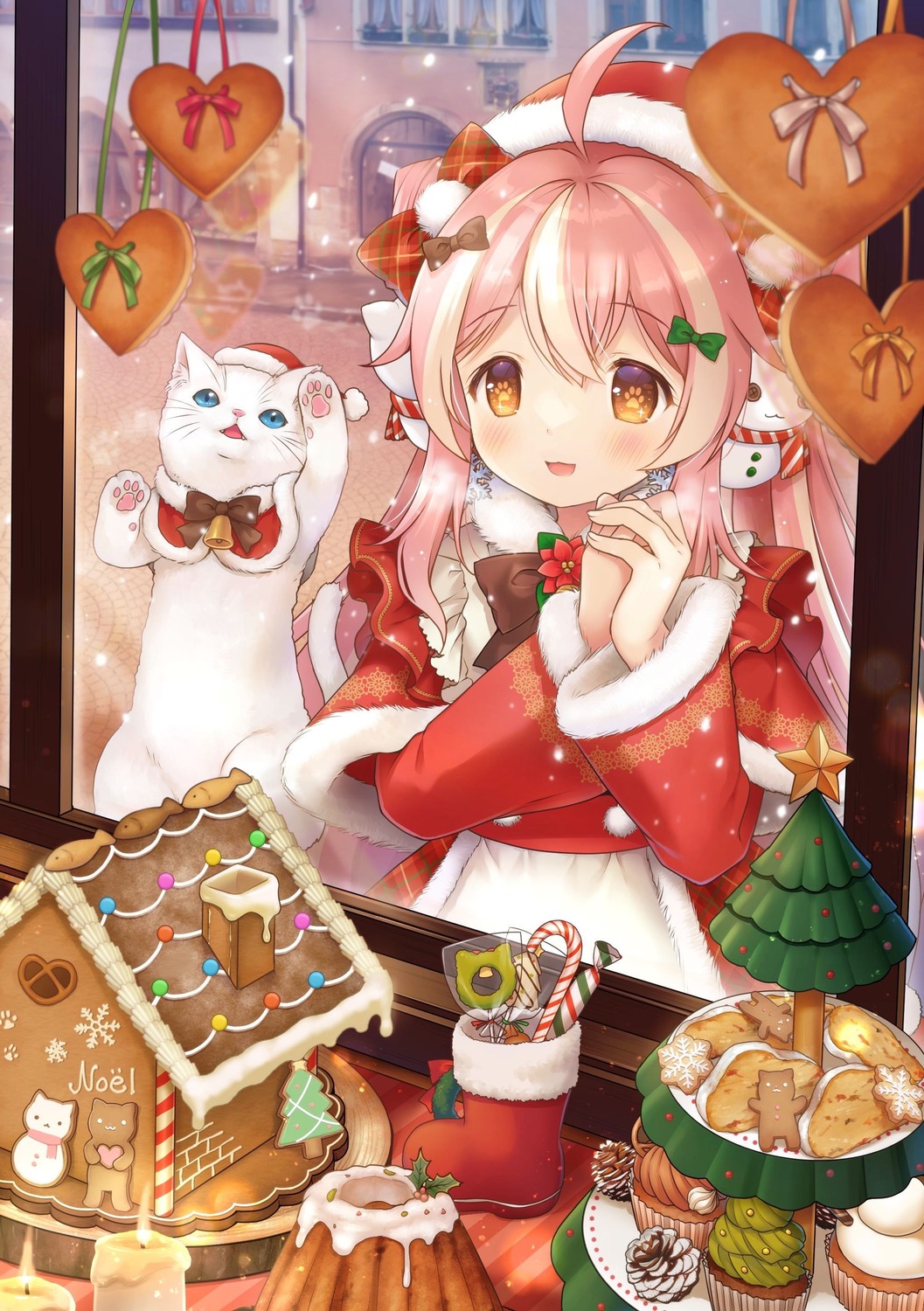 christmas, kemamire, neko
