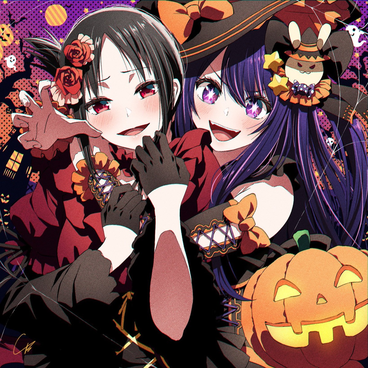 [oshi_no_ko], crossover, halloween, hoshino_ai, kaguya-sama_wa_kokurasetai_~tensai-tachi_no_renai_zunousen~, shinomiya_kaguya, tagme, witch