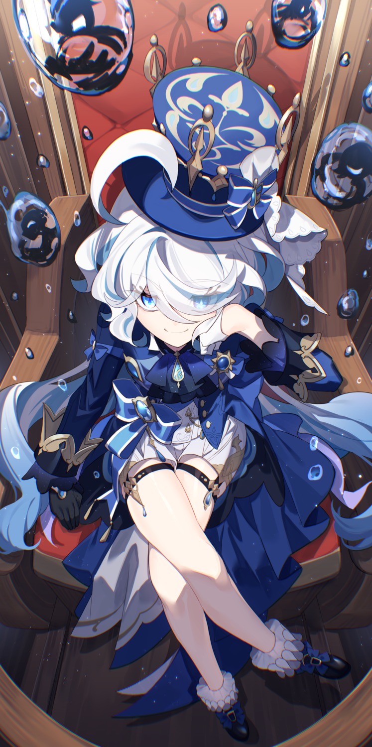 furina, garter, genshin_impact, heterochromia, hizuki_miya