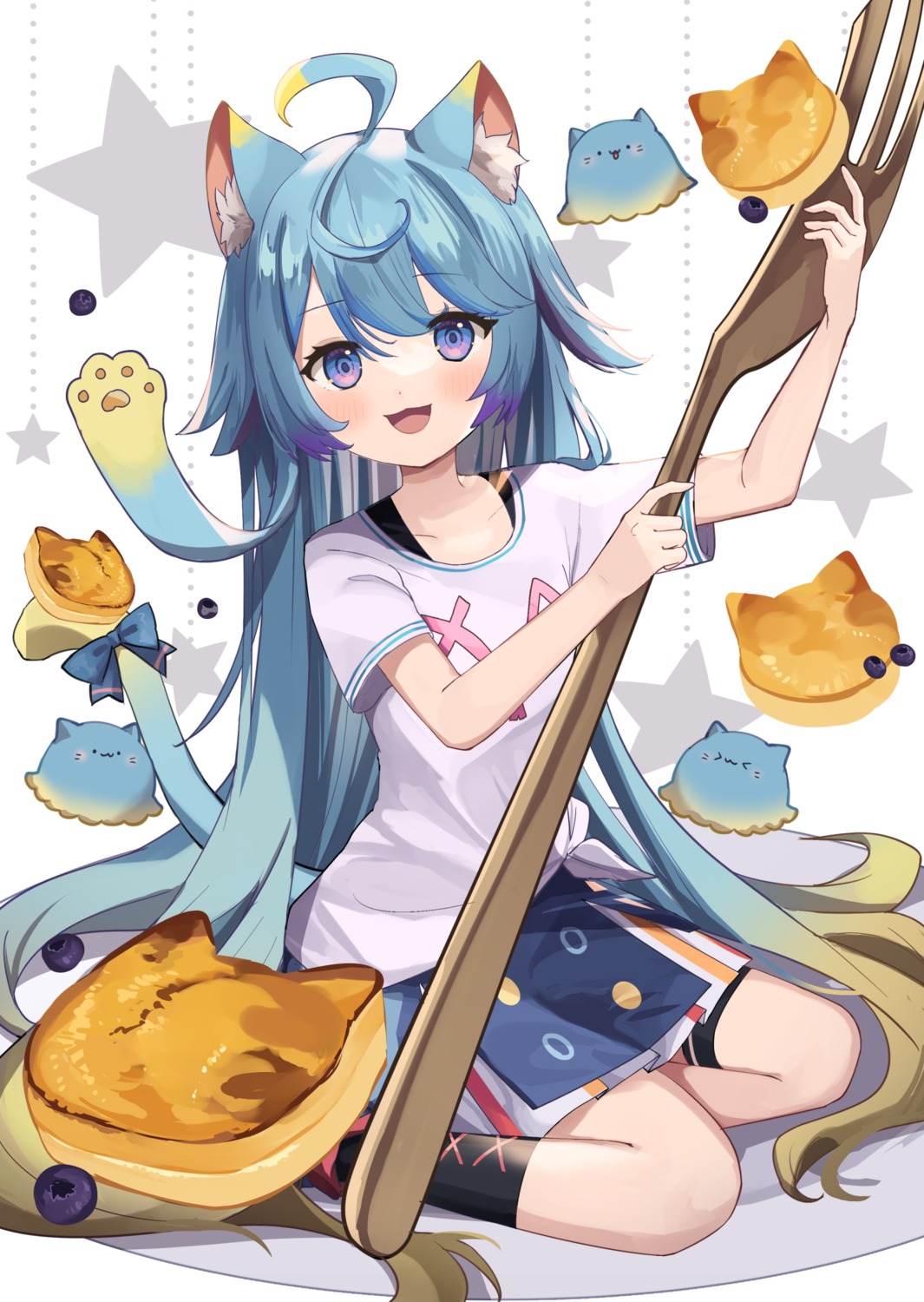 animal_ears, garter, goma_(u_p), indie_virtual_youtuber, lanmewko, nekomimi, tail