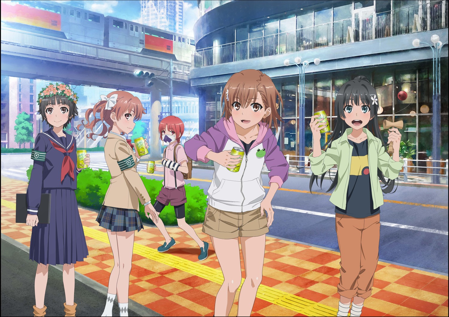 bike_shorts, iizumi_rita, misaka_mikoto, saten_ruiko, seifuku, shirai_kuroko, tagme, toaru_kagaku_no_accelerator