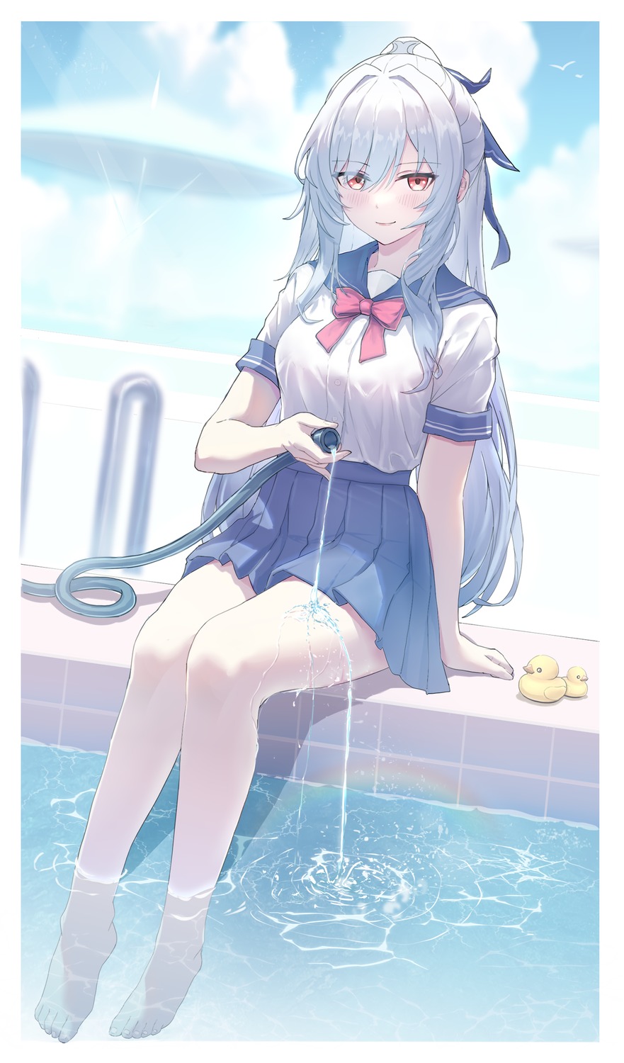 artist_revision, honkai:_star_rail, jingliu, seifuku, wangzili_shitoumen, wet