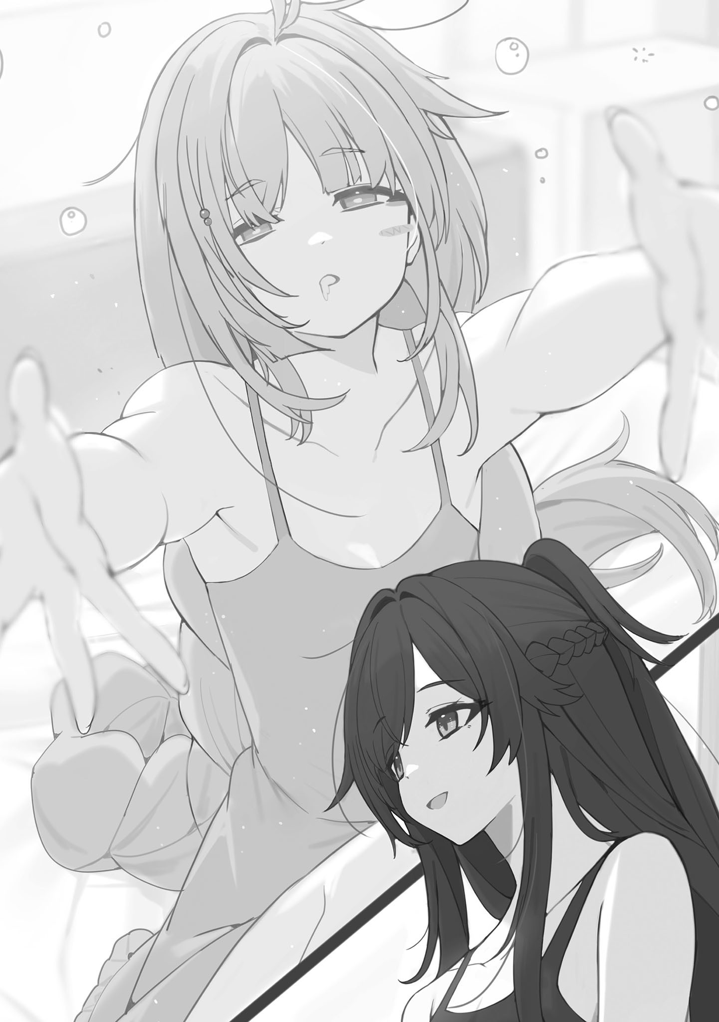 dress, kage_no_jitsuryokusha_ni_naritakute!, monochrome, nishino_akane, touzai