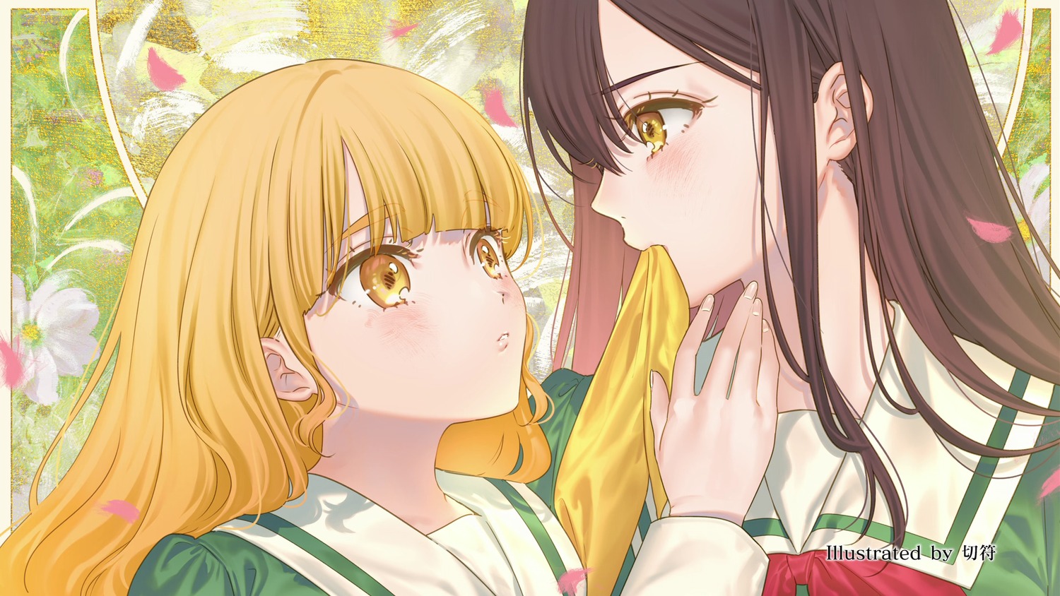 endcard, seifuku, tagme, watashi_no_yuri_wa_oshigoto_desu!, yuri