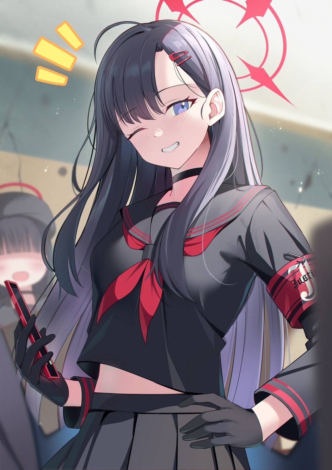 blue_archive, halo, justice_realization_committee_member, mishiro_(ixtlolton), nakamasa_ichika, seifuku