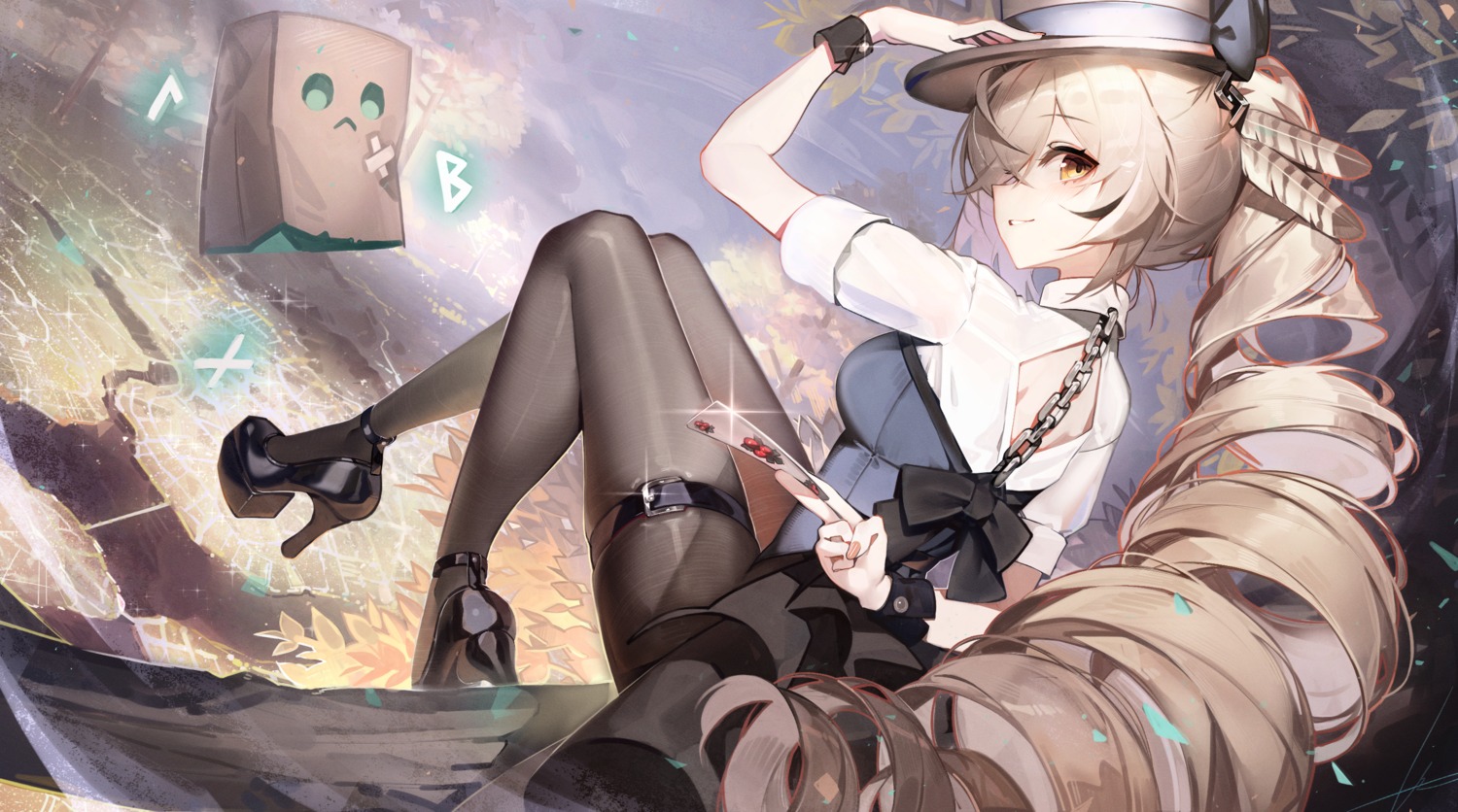 garter, heels, hololive, hololive_english, nanashi_mumei, pantyhose, ribiadan, see_through