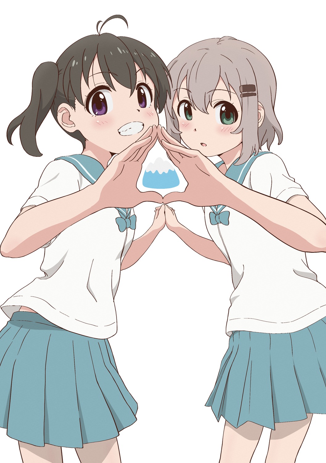 kamosobayuzu, kuraue_hinata, seifuku, yama_no_susume, yukimura_aoi
