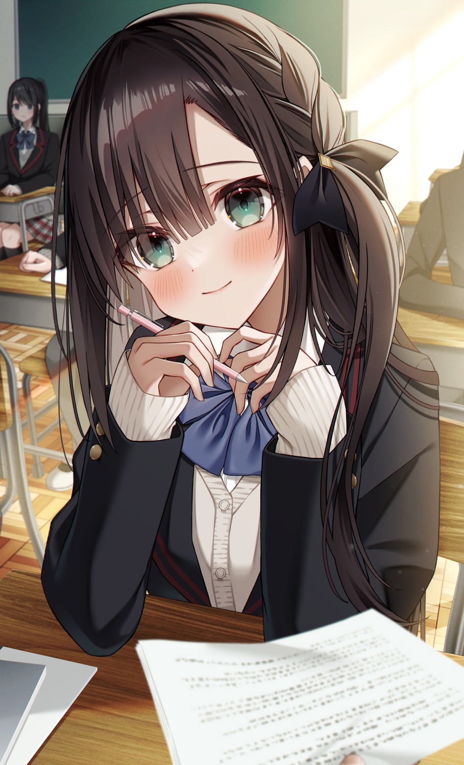 kuro_namako, seifuku, sweater