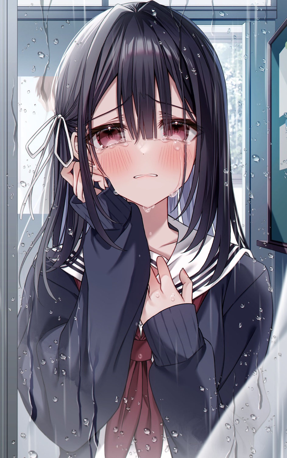 kuro_namako, seifuku, sweater