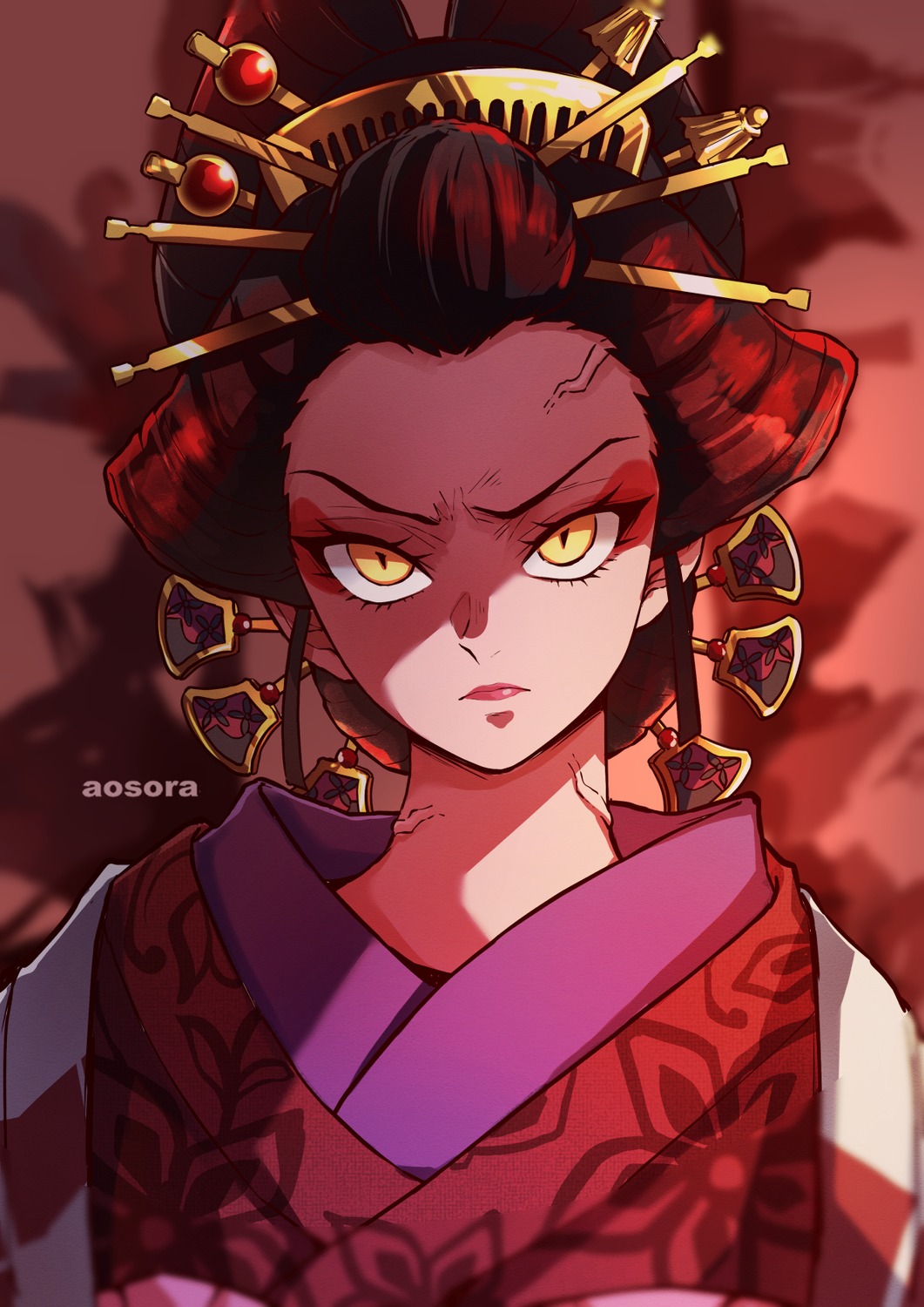 aosora5088, daki_(kimetsu_no_yaiba), kimetsu_no_yaiba, kimono