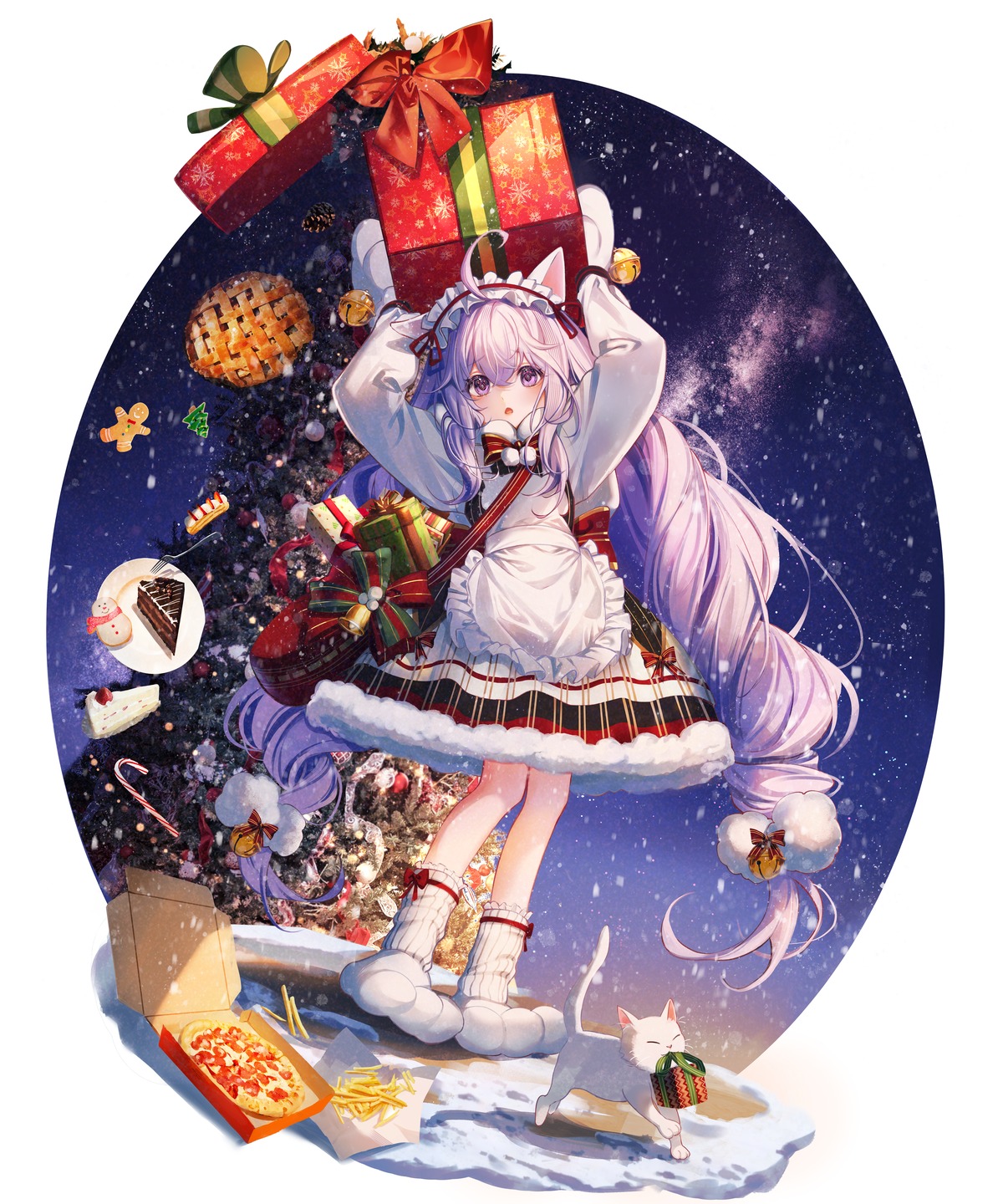 animal_ears, brown_dust, brown_dust_ii, christmas, dress, lium, neko, nekomimi