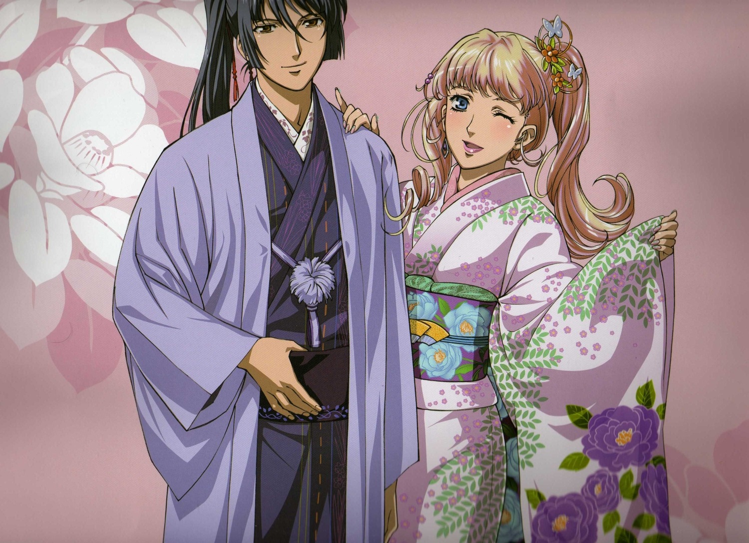 kimono, macross, macross_frontier, saotome_alto, scanning_artifacts, sheryl_nome