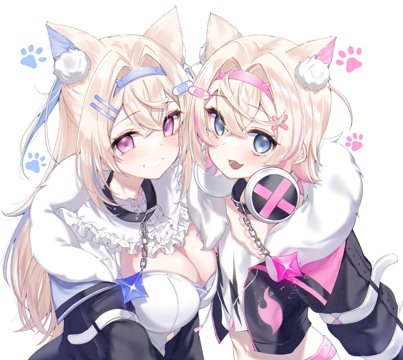 animal_ears, bandaid, fuwawa_abyssgard, headphones, hololive, hololive_english, horns, inumimi