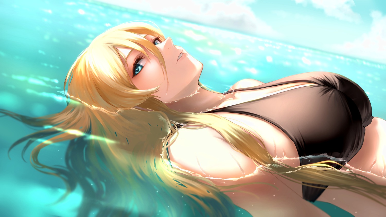azur_lane, bikini_top, bismarck_(azur_lane), cramcell, swimsuits, wet