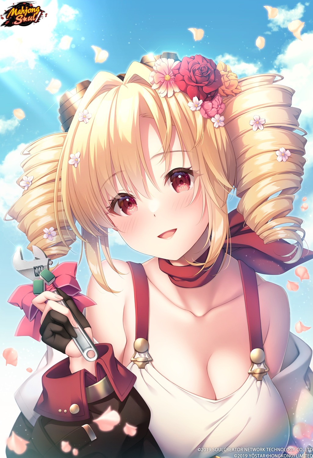 cleavage, majsoul, mirai_(majsoul), mizukoshi_mayu, no_bra