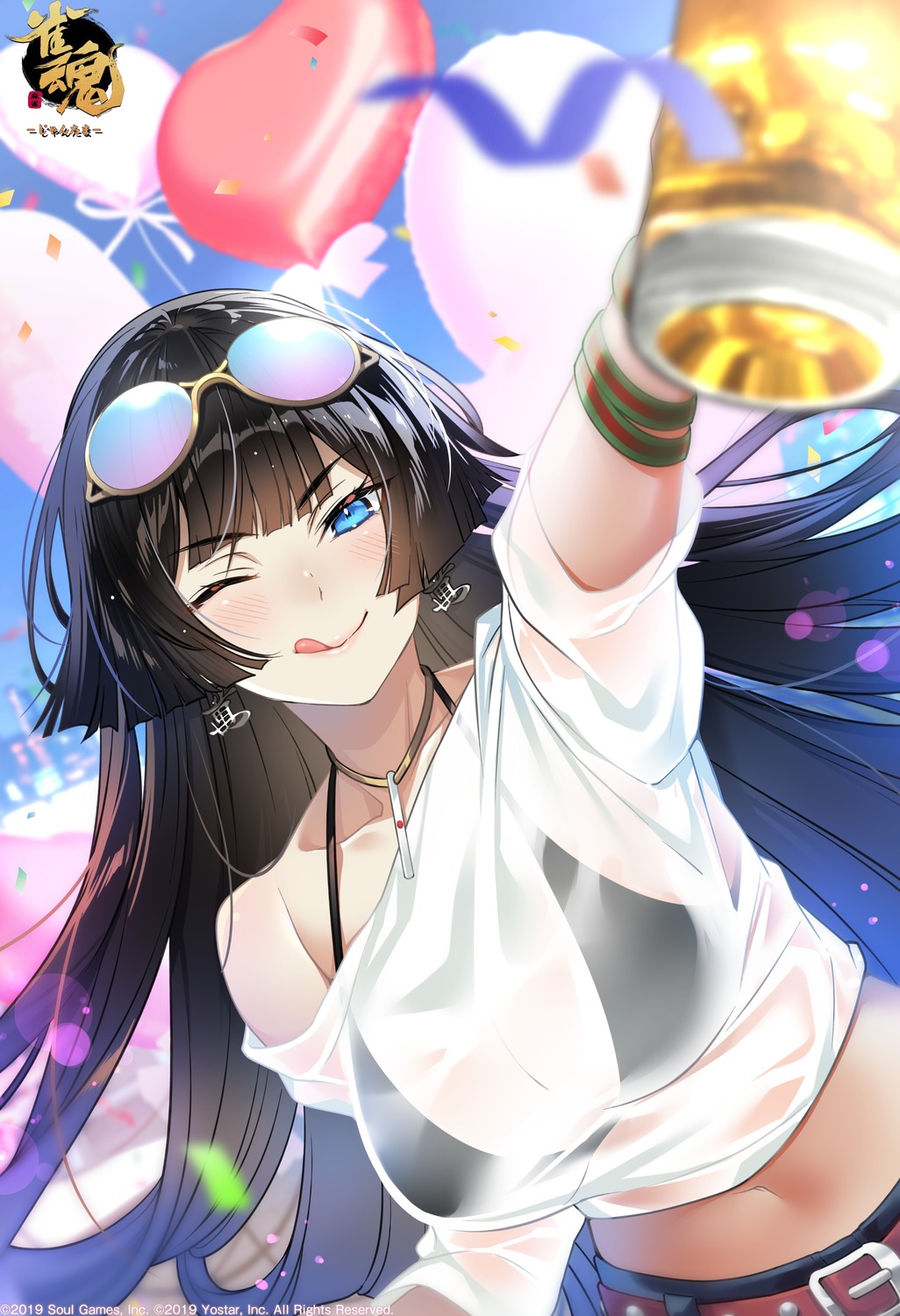 bikini_top, hario_4, majsoul, megane, nadeshiko_(majsoul), see_through, swimsuits