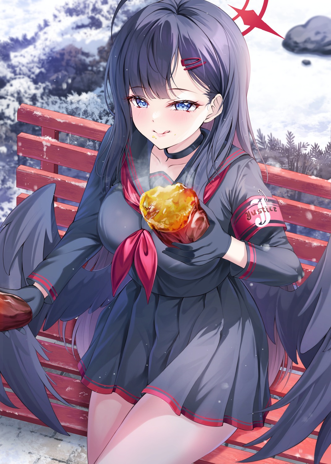 angel, blue_archive, bnari, nakamasa_ichika, seifuku, wings