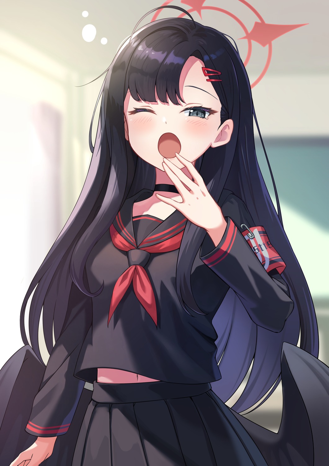 angel, blue_archive, nakamasa_ichika, seifuku, shinori_(efvbji6264), wings