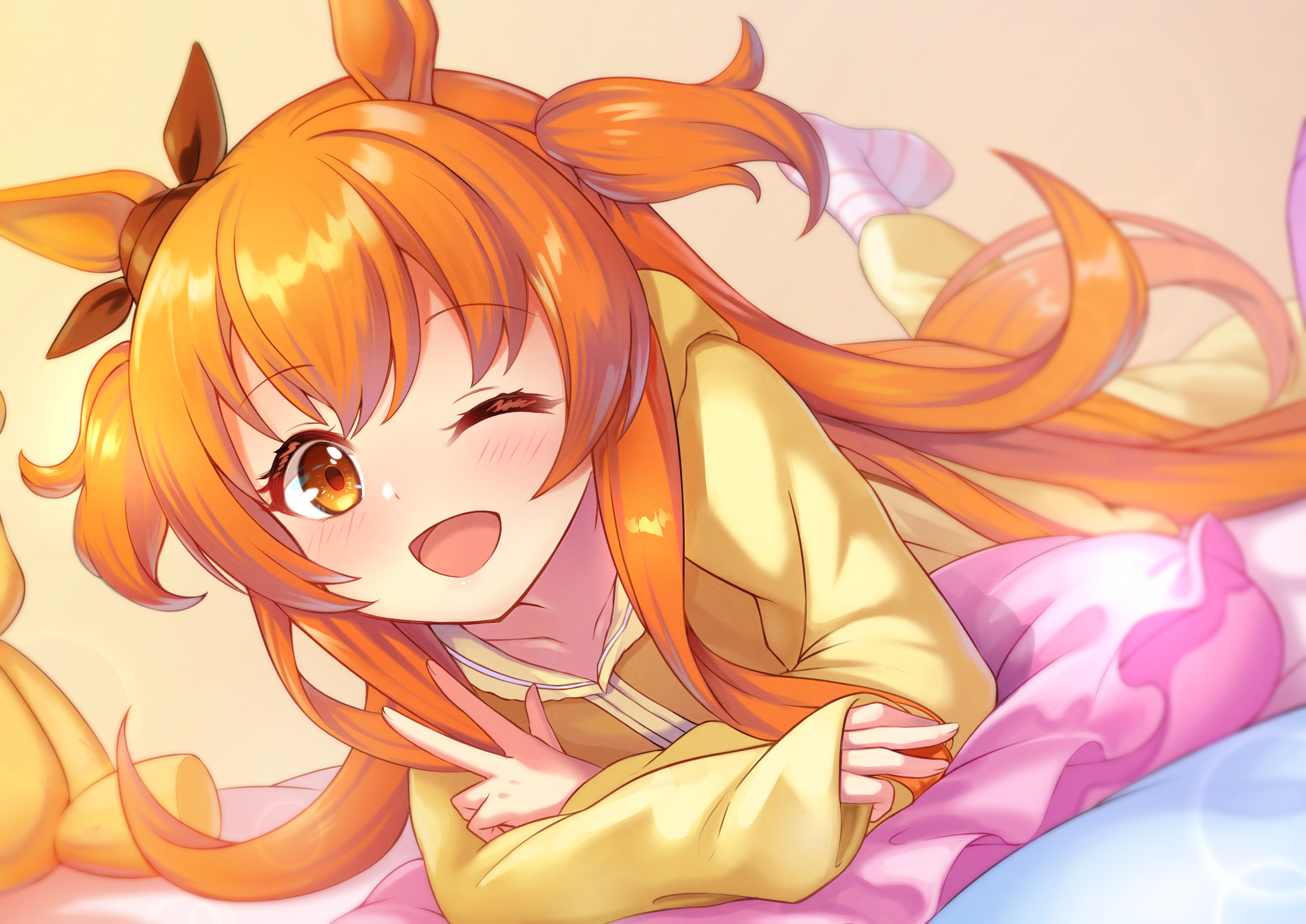 animal_ears, mayano_top_gun_(umamusume), pajama, shinori_(efvbji6264), tail, uma_musume_pretty_derby