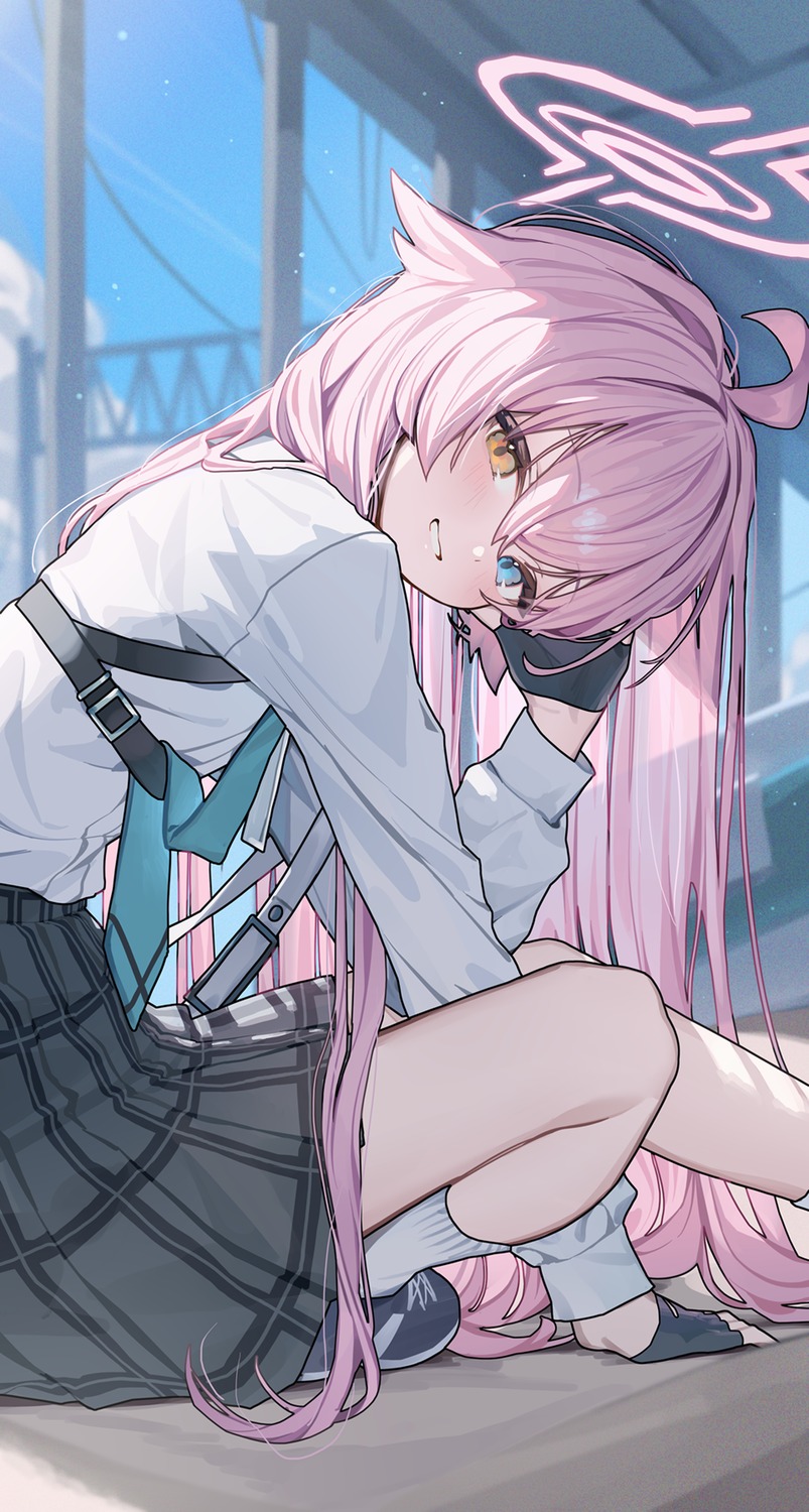 blue_archive, halo, heterochromia, ningen_mame, seifuku, takanashi_hoshino