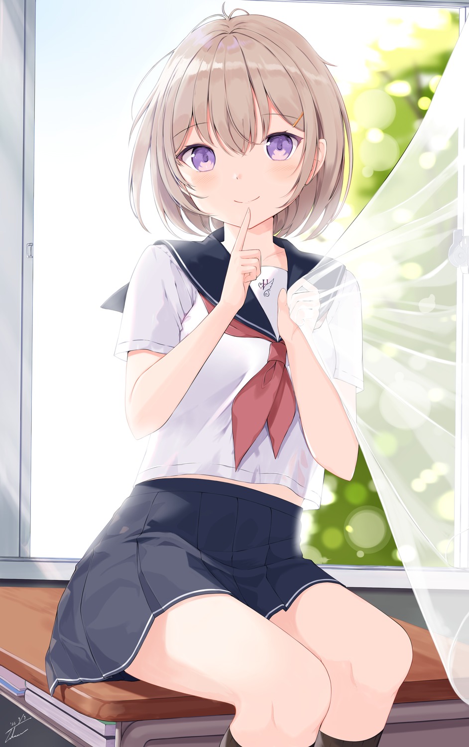 see_through, seifuku, takanawa, thighhighs