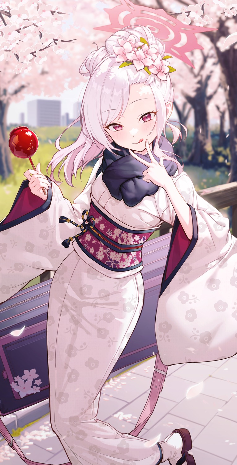 asagi_mutsuki, blue_archive, goeleu, halo, kimono